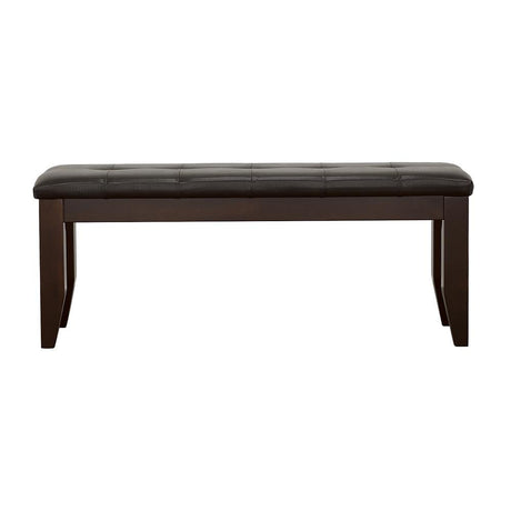 Dalila Cappuccino/Black Tufted Upholstered Dining Bench