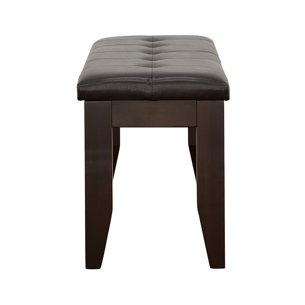 Dalila Cappuccino/Black Tufted Upholstered Dining Bench