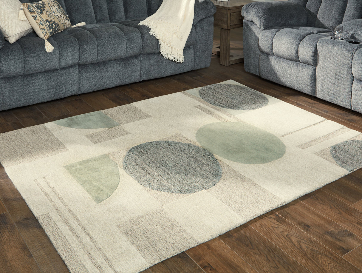 Dallane Linen/Blue/Green 5' x 7' Rug by Ashley at Eve Furniture