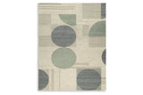Dallane Linen/Blue/Green 8' x 10' Rug by ASHLEY FURNITURE at Eve Furniture