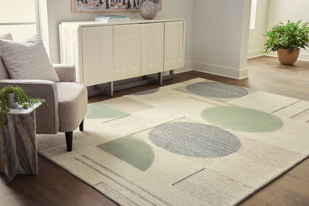 Dallane Linen/Blue/Green 8' x 10' Rug by ASHLEY FURNITURE at Eve Furniture