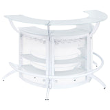 Dallas 2-shelf Curved Home Bar White and Frosted Glass (Set of 3)