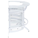 Dallas 2-shelf Curved Home Bar White and Frosted Glass (Set of 3)