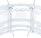 Dallas 2-shelf Curved Home Bar White and Frosted Glass (Set of 3)