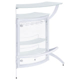 Dallas 2-shelf Home Bar White and Frosted Glass