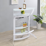 Dallas 2-shelf Home Bar White and Frosted Glass