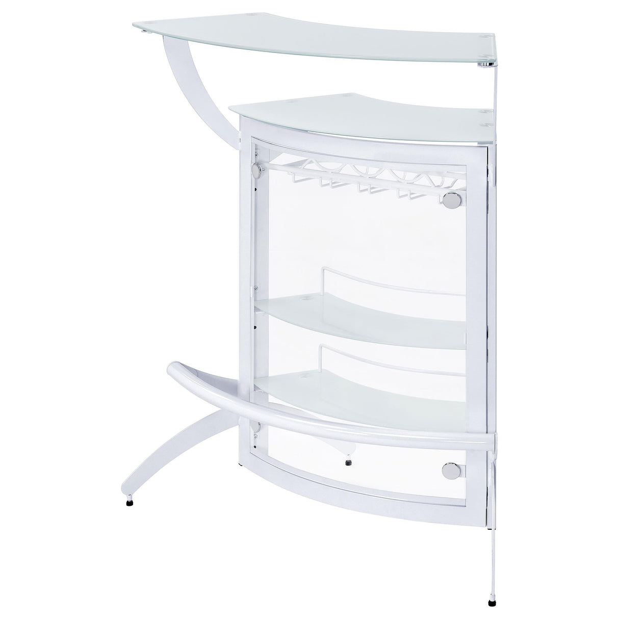 Dallas 2-shelf Home Bar White and Frosted Glass