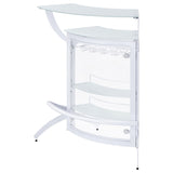 Dallas 2-shelf Home Bar White and Frosted Glass