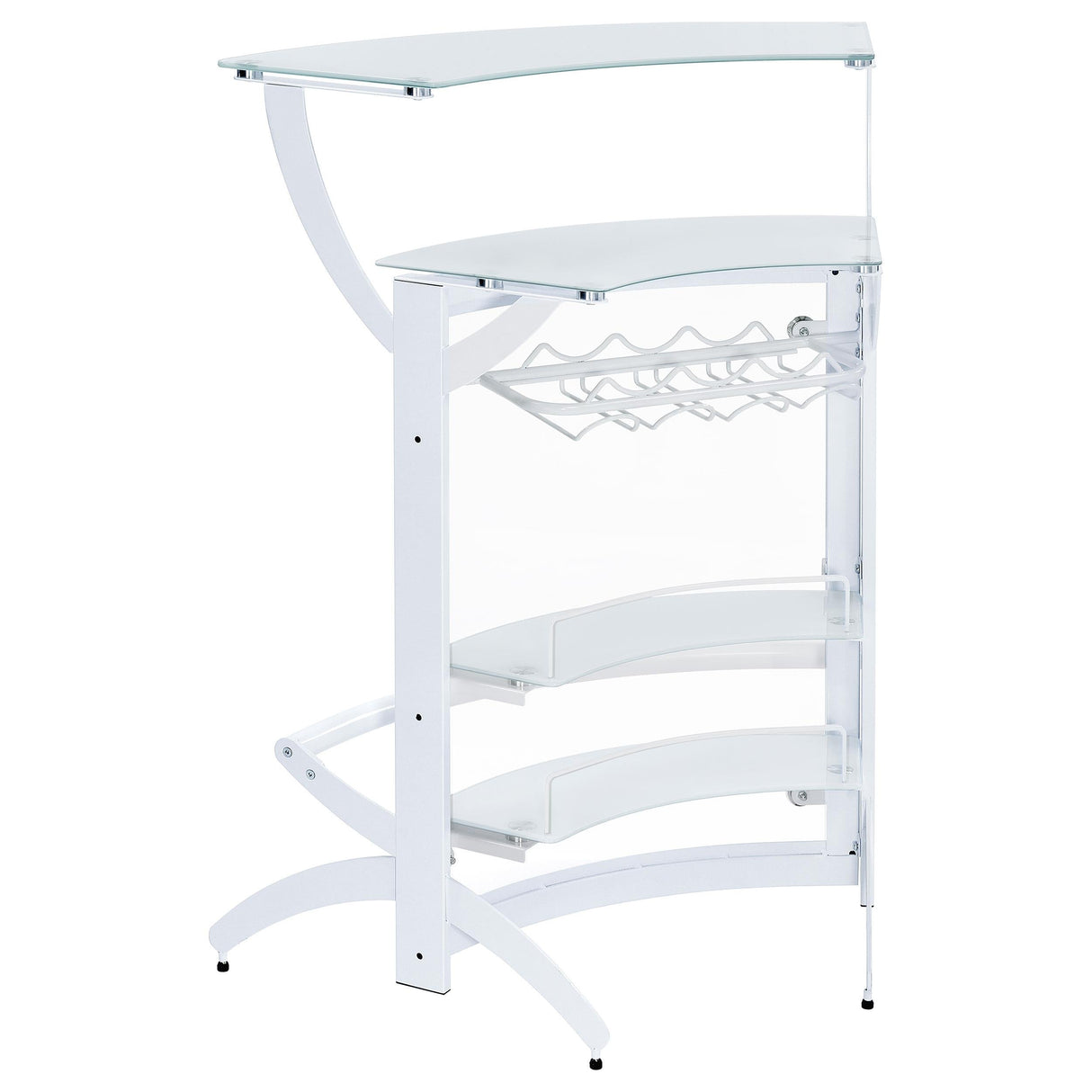 Dallas 2-shelf Home Bar White and Frosted Glass