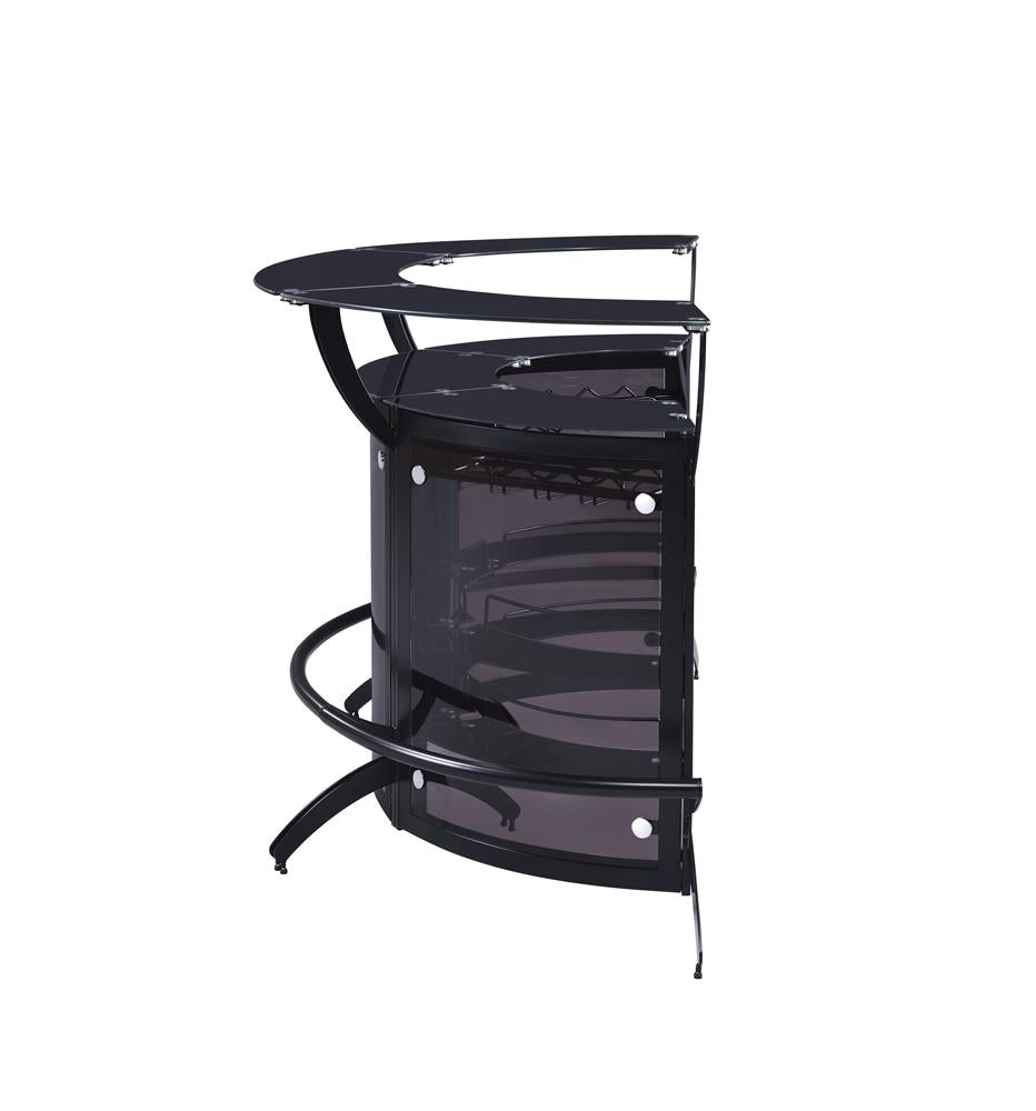 Dallas Smoked/Black 3-Bottle Wine Rack Bar Unit