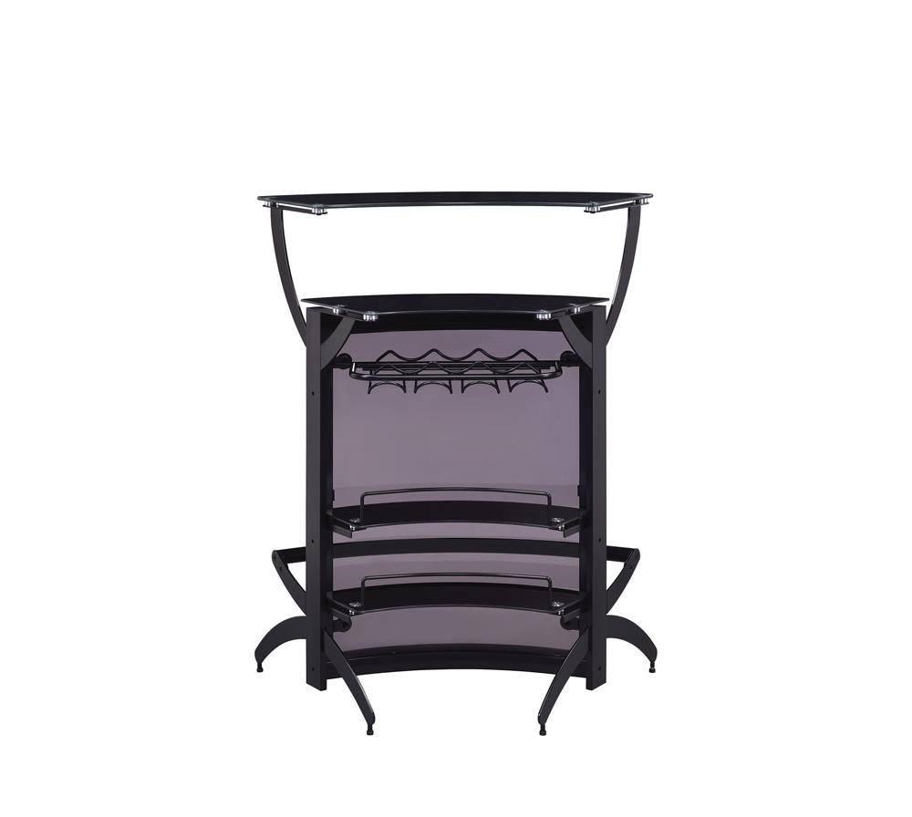 Dallas Smoked/Black 3-Bottle Wine Rack Bar Unit