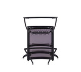 Dallas Smoked/Black 3-Bottle Wine Rack Bar Unit