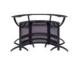 Dallas Smoked/Black 3-Bottle Wine Rack Bar Unit