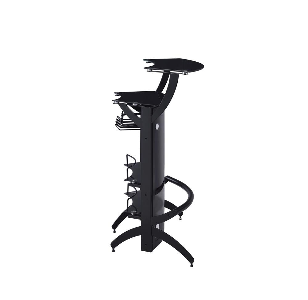 Dallas Smoked/Black 3-Bottle Wine Rack Bar Unit