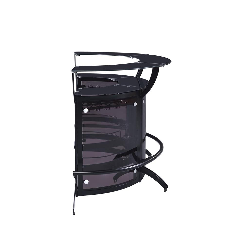 Dallas Smoked/Black 3-Bottle Wine Rack Bar Unit