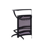 Dallas Smoked/Black 3-Bottle Wine Rack Bar Unit