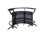 Dallas Smoked/Black 3-Bottle Wine Rack Bar Unit