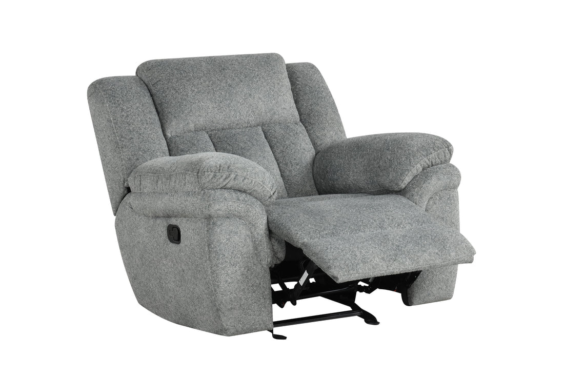 Dallas Gray 3-Piece Manual Reclining Set by Happy Homes at Eve Furniture