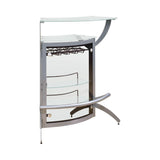 Dallas Silver/Frosted Glass 2-Shelf Bar Unit by Coaster at Eve Furniture