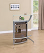 Dallas Silver/Frosted Glass 2-Shelf Bar Unit by Coaster at Eve Furniture