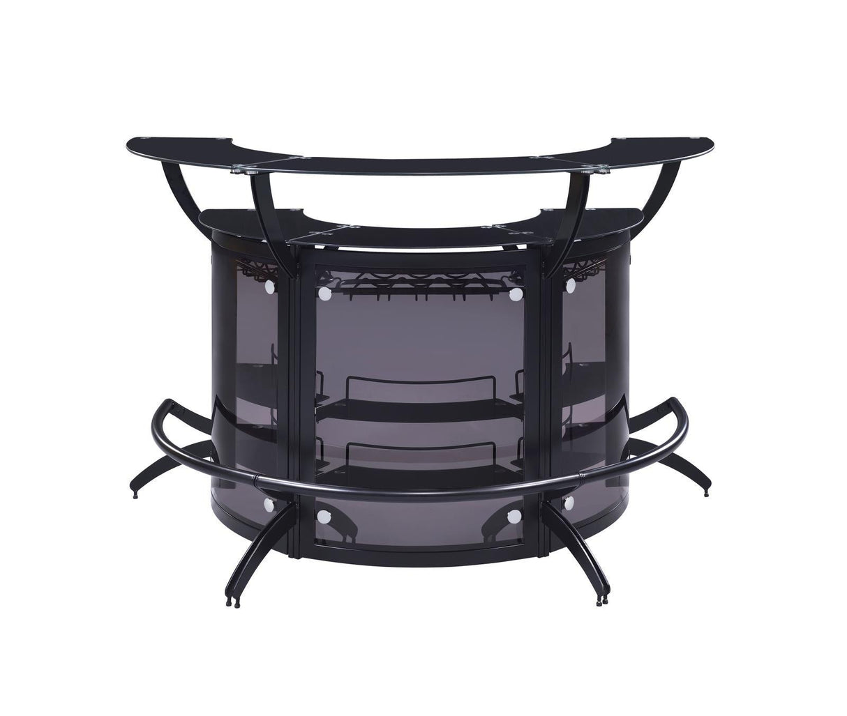 Dallas Smoke/Black Curved Bar Unit by Coaster at Eve Furniture