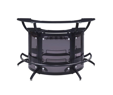 Dallas Smoke/Black Curved Bar Unit by Coaster at Eve Furniture