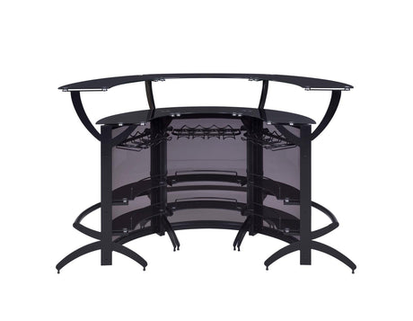 Dallas Smoke/Black Curved Bar Unit by Coaster at Eve Furniture