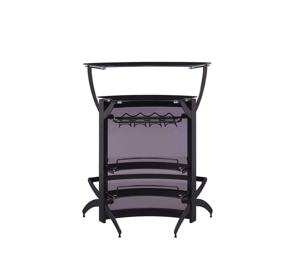 Dallas Smoked/Black 3-Bottle Wine Rack Bar Unit by Coaster at Eve Furniture