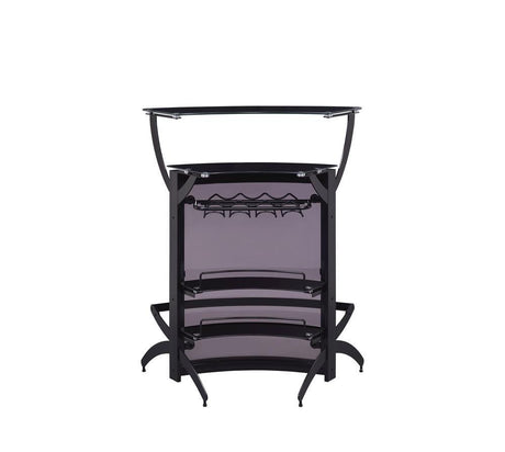 Dallas Smoked/Black 3-Bottle Wine Rack Bar Unit by Coaster at Eve Furniture