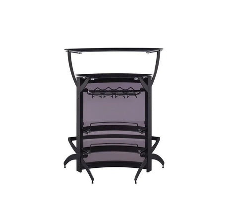 Dallas Smoked/Black 3-Bottle Wine Rack Bar Unit by Coaster at Eve Furniture