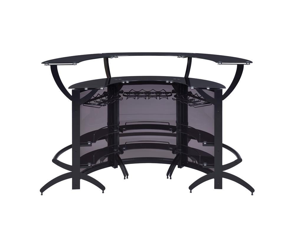 Dallas Smoked/Black 3-Bottle Wine Rack Bar Unit by Coaster at Eve Furniture