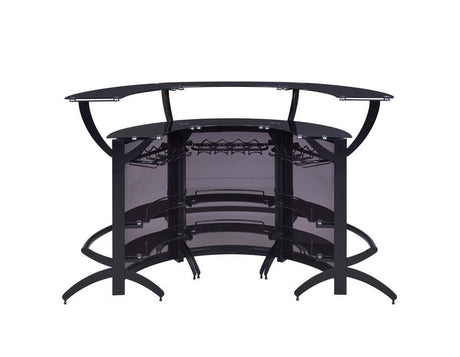 Dallas Smoked/Black 3-Bottle Wine Rack Bar Unit by Coaster at Eve Furniture