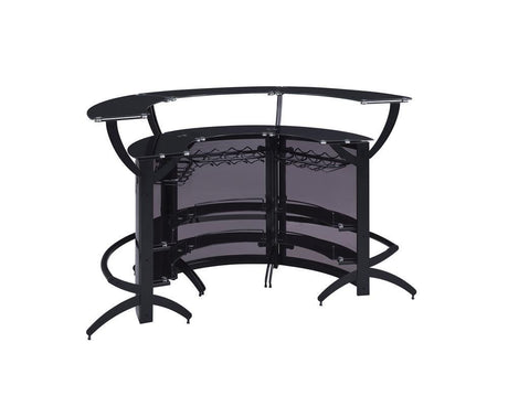 Dallas Smoked/Black 3-Bottle Wine Rack Bar Unit by Coaster at Eve Furniture