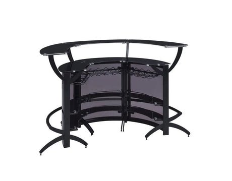 Dallas Smoked/Black 3-Bottle Wine Rack Bar Unit by Coaster at Eve Furniture