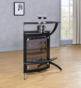 Dallas Smoked/Black 3-Bottle Wine Rack Bar Unit by Coaster at Eve Furniture
