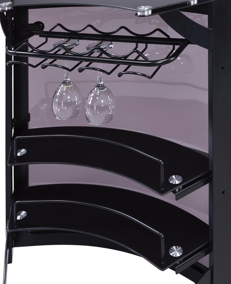 Dallas Smoked/Black 3-Bottle Wine Rack Bar Unit by Coaster at Eve Furniture