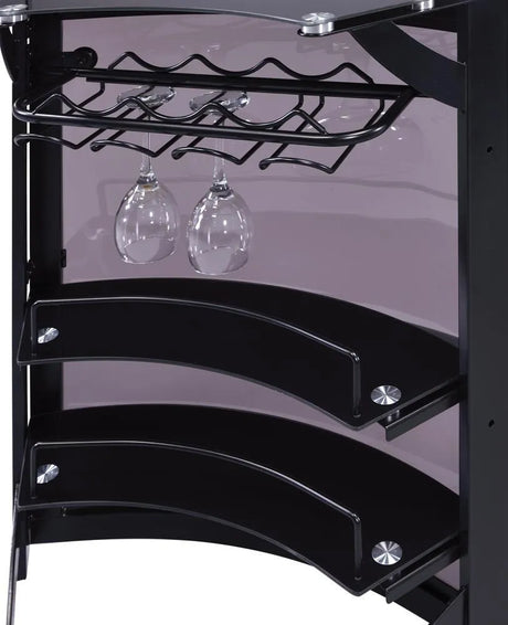 Dallas Smoked/Black 3-Bottle Wine Rack Bar Unit by Coaster at Eve Furniture