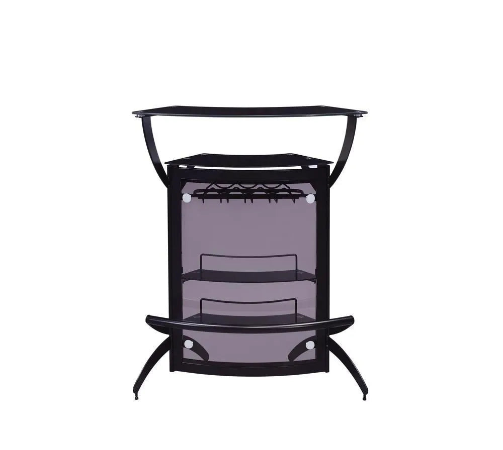 Dallas Smoked/Black 3-Bottle Wine Rack Bar Unit by Coaster at Eve Furniture
