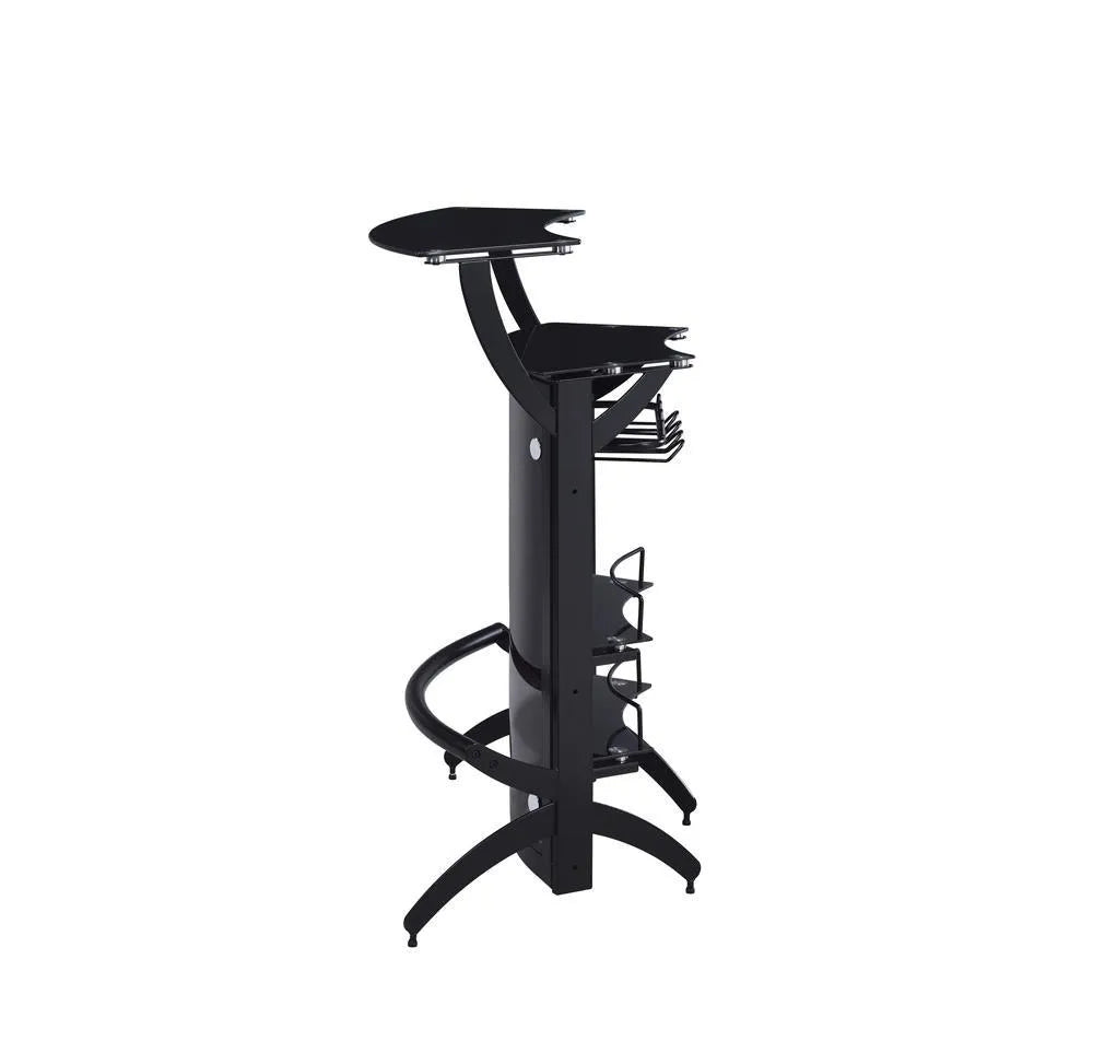 Dallas Smoked/Black 3-Bottle Wine Rack Bar Unit by Coaster at Eve Furniture