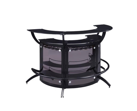 Dallas Smoked/Black 3-Bottle Wine Rack Bar Unit by Coaster at Eve Furniture