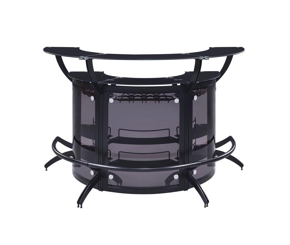 Dallas Smoked/Black 3-Bottle Wine Rack Bar Unit by Coaster at Eve Furniture