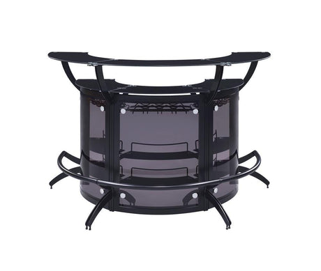 Dallas Smoked/Black 3-Bottle Wine Rack Bar Unit by Coaster at Eve Furniture