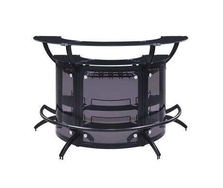 Dallas Smoked/Black 3-Bottle Wine Rack Bar Unit by Coaster at Eve Furniture