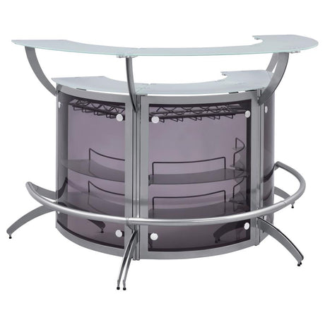 Dallas Smoked/Silver Bar Unit by Coaster at Eve Furniture