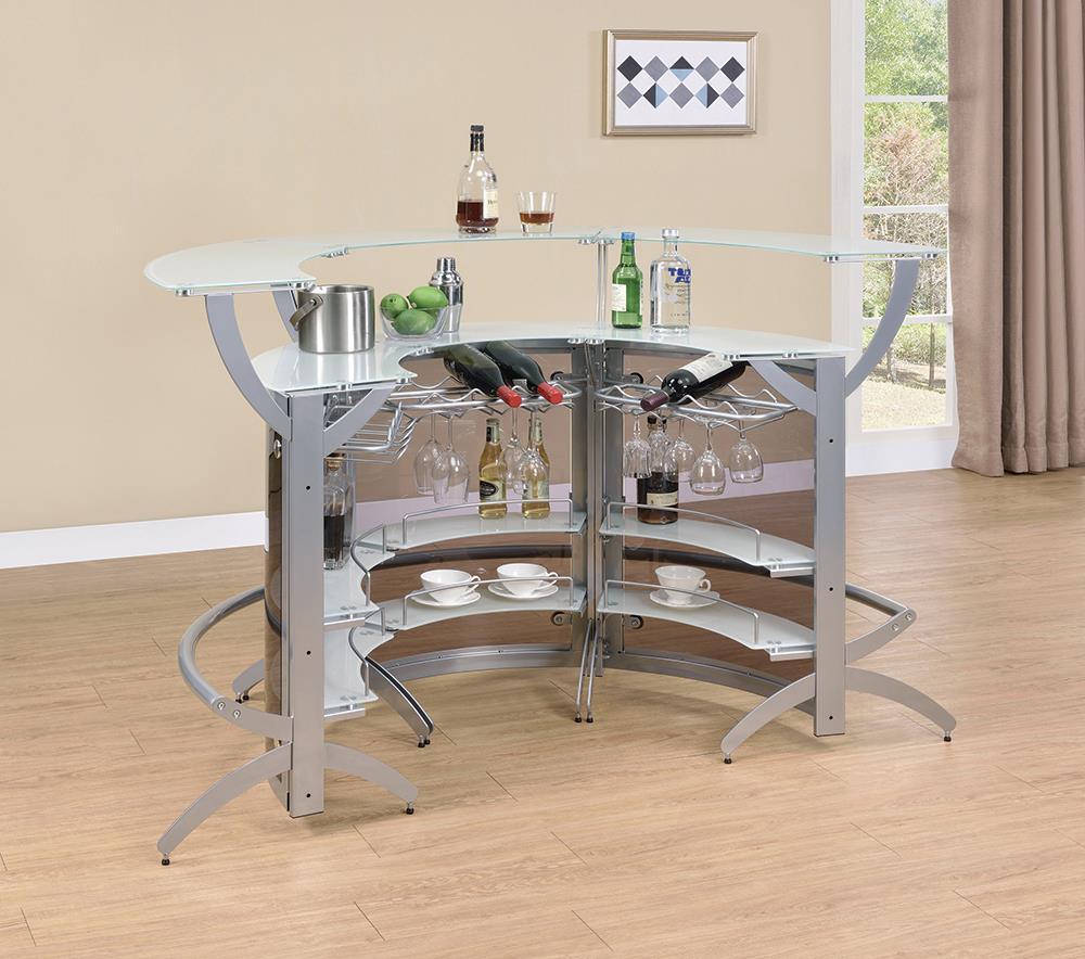 Dallas Smoked/Silver Bar Unit by Coaster at Eve Furniture