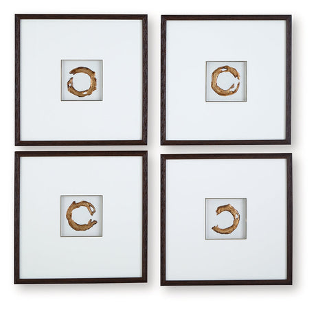 Dallbourne White/Gold Finish Wall Art (Set of 4) by Ashley at Eve Furniture