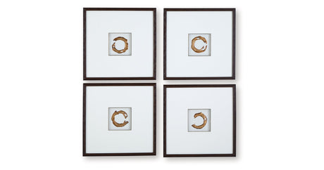 Dallbourne White/Gold Finish Wall Art (Set of 4) by Ashley at Eve Furniture