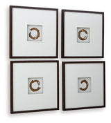 Dallbourne White/Gold Finish Wall Art (Set of 4) by ASHLEY FURNITURE at Eve Furniture