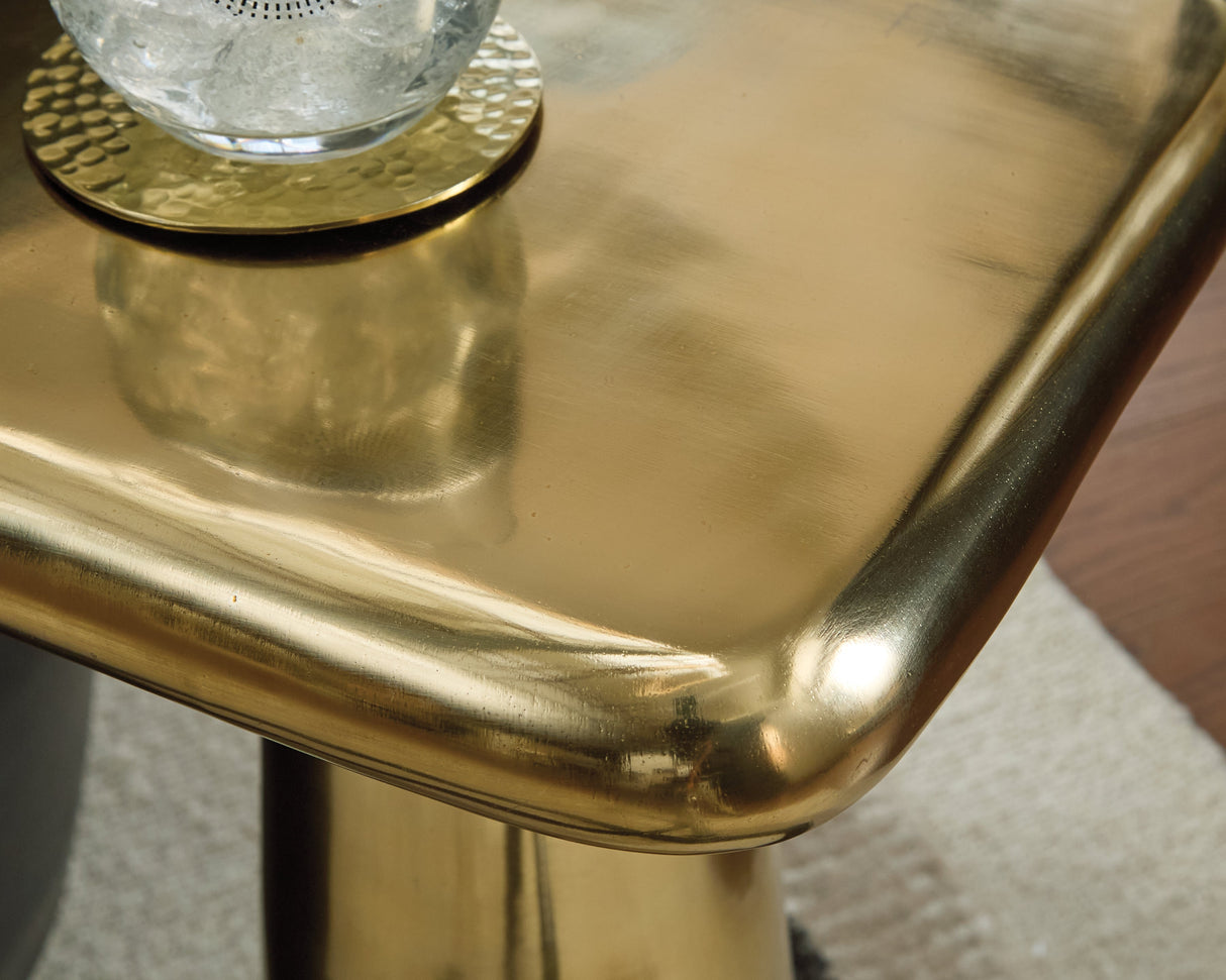 Dallenburg Gold Finish Accent Table by ASHLEY FURNITURE at Eve Furniture