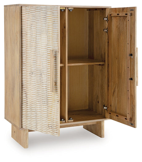 Dallinbury Natural/White Wash Accent Cabinet by Ashley at Eve Furniture